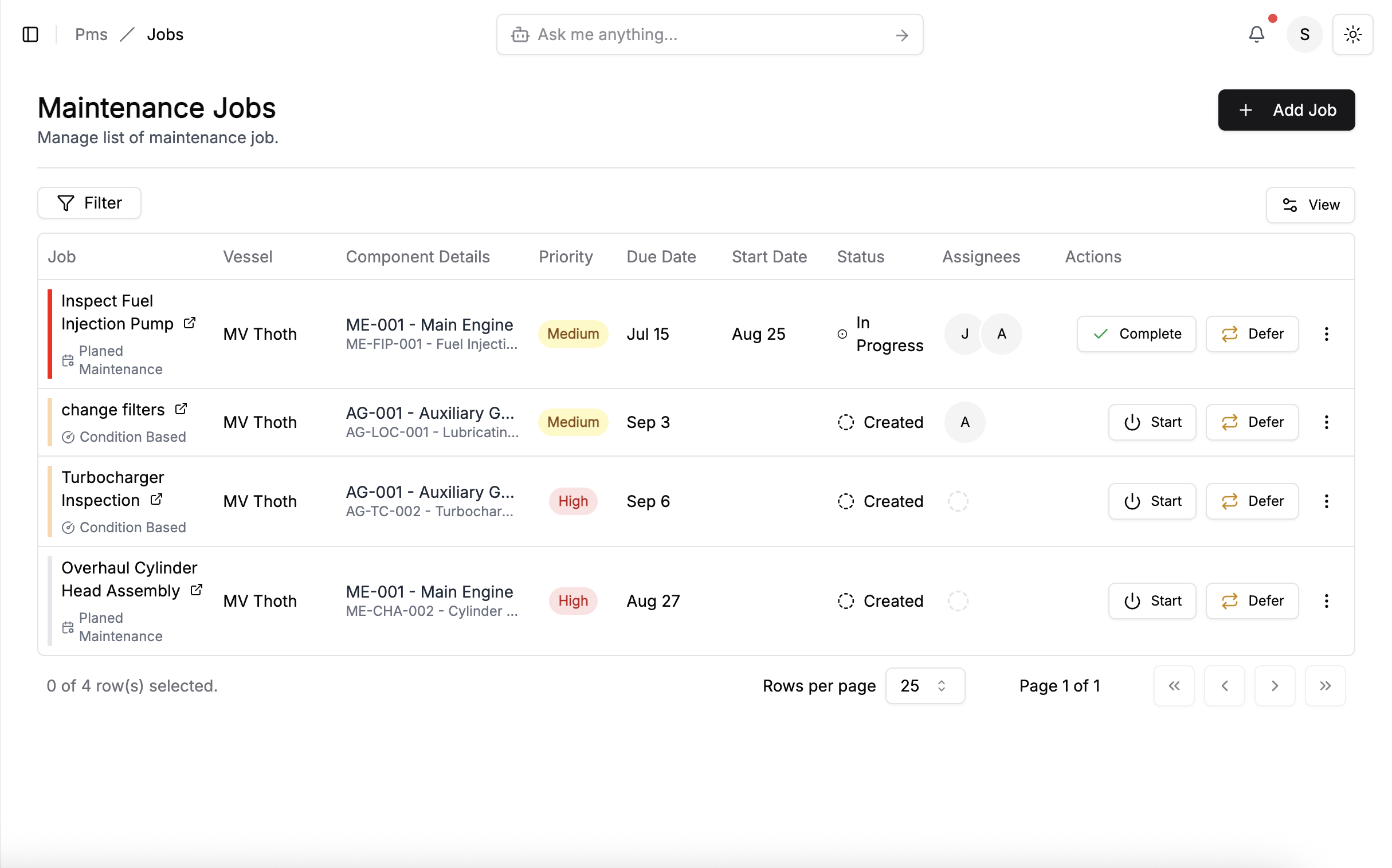 Jobs · Maintenance Job Instance